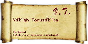 Végh Tonuzóba névjegykártya